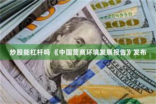 炒股能杠杆吗 《中国营商环境发展报告》发布